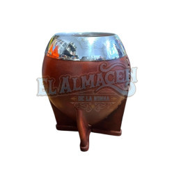 Mate TORPEDO forrado en cuero Marrón