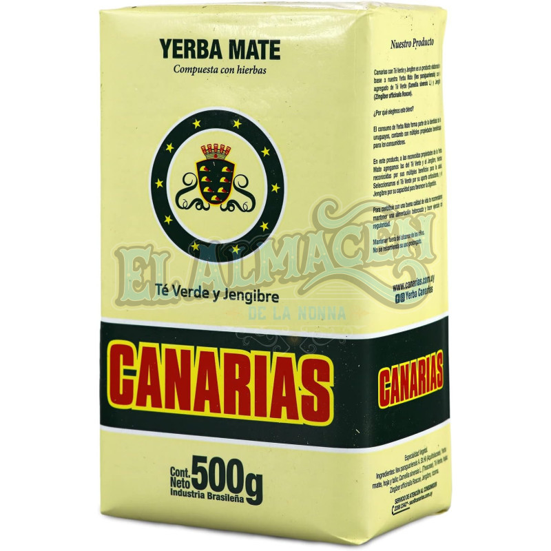 Yerba Canarias Te Verde y Jengibre 500g