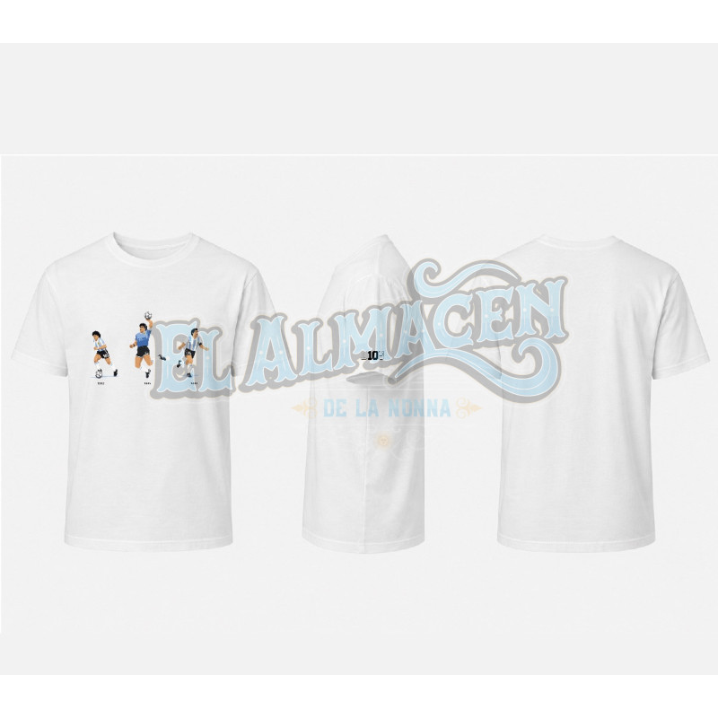 Remera AndesAlpi Maradona Blanca