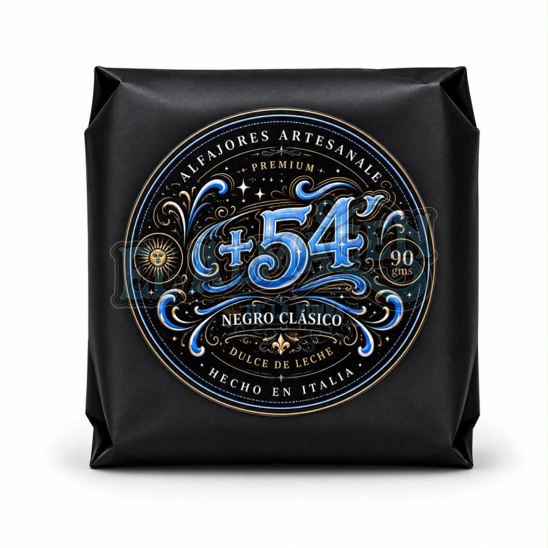 Alfajor +54 Clasico Negro 90gms