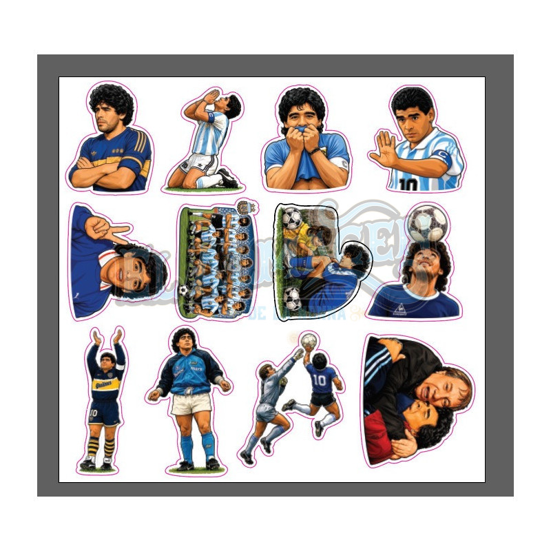 Plantilla de Stikers Leyenda Maradona
