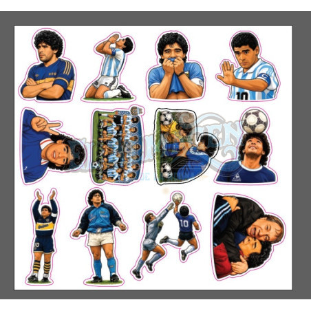 Plantilla de Stikers Leyenda Maradona