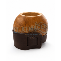 Mate estilo Galleta natural con Base de Cuero