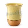 Mate en Ceramica y Madera Amarillo Pastel