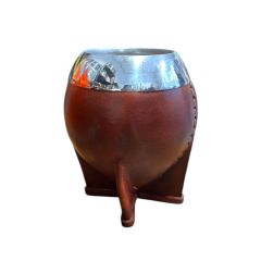 Mate TORPEDO forrado en cuero Marrón